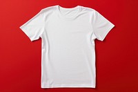 T-shirt white red red background. 