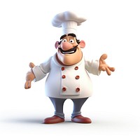 Cartoon chef white background celebration. 