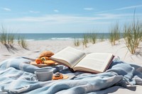 Blanket book publication outdoors. 