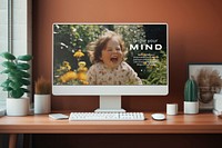 Computer desktop screen mockup psd