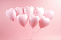 Balloon heart pink pink background. 