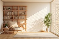 Furniture bookcase sunlight blinds. 