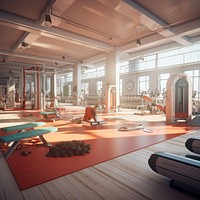 Gym sports transportation architecture. AI generated Image by rawpixel.