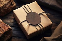 Gift box label mockup psd