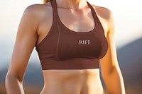 Sports bra mockup, activewear psd