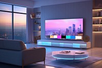 Room architecture television furniture. AI generated Image by rawpixel.