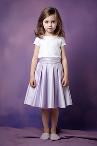 Skirt child standing purple. 