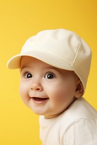 Baby portrait looking yellow. AI generated Image by rawpixel.