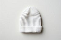 Beanie white hat headgear. 