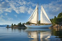 Shoreline sailboat schooner outdoors. AI generated Image by rawpixel.