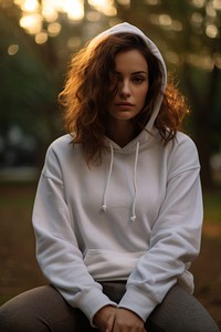 Hood sweatshirt portrait hoodie. AI generated Image by rawpixel.