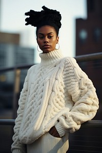 Sweater winter white individuality. 