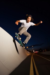 Skateboard skateboarder light photo. 