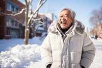 Laughing outdoors winter adult. 