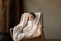 Chair furniture blanket child. 