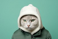 Cat sweatshirt portrait animal. 