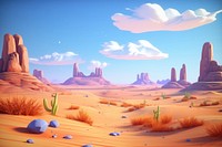 Desert landscape outdoors cartoon. 