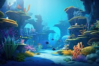 Underwater aquarium outdoors nature. AI generated Image by rawpixel.