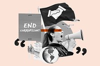 End corruption, woman protesting remix