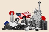 Study in USA, education photo collage psd