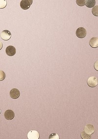 Gold confetti, pink background design