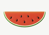 3D watermelon fruit, collage element psd