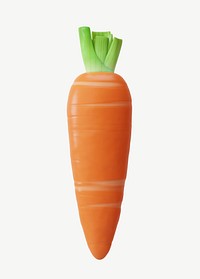 3D carrot vegetable, collage element psd