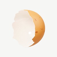 3D cracked egg shell, collage element psd