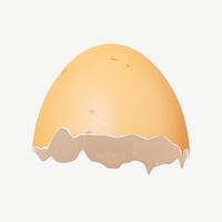 3D cracked egg shell, collage element psd