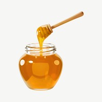 3D honey jar, collage element psd