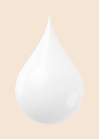 3D white droplet, collage element psd