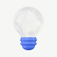 3D light bulb, collage element psd