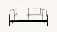 Sofa couch, aesthetic illustration design element vector