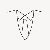 Businessmen's suit & tie, minimal line art illustration vector