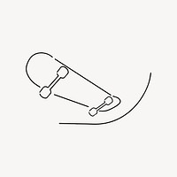 Skateboard hobby, minimal line art illustration vector