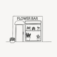 Flower shop hand drawn illustration vector