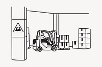 Distribution warehouse hand drawn illustration vector