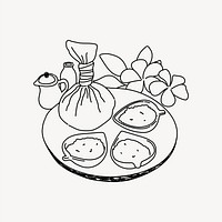 Thai herbal massage hand drawn illustration vector