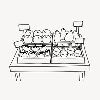 Grocery store hand drawn illustration vector