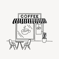 Coffee shop hand drawn illustration vector