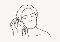 Skincare routine hand drawn illustration vector
