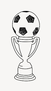 Soccer trophy championship hand drawn illustration vector