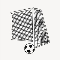 Soccer ball & goal hand drawn illustration vector