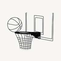 Basketball hoop hand drawn illustration vector