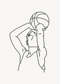 Shooting basketball hand drawn illustration vector