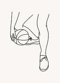 Dribbling basketball hand drawn illustration vector