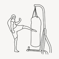 Kickboxing training hand drawn illustration vector