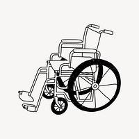 Wheelchair hand drawn illustration vector