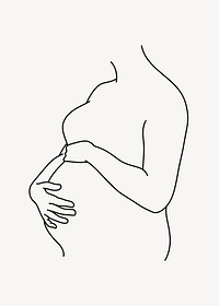 Pregnant person hand drawn illustration vector