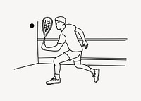 Squash sport hand drawn illustration vector